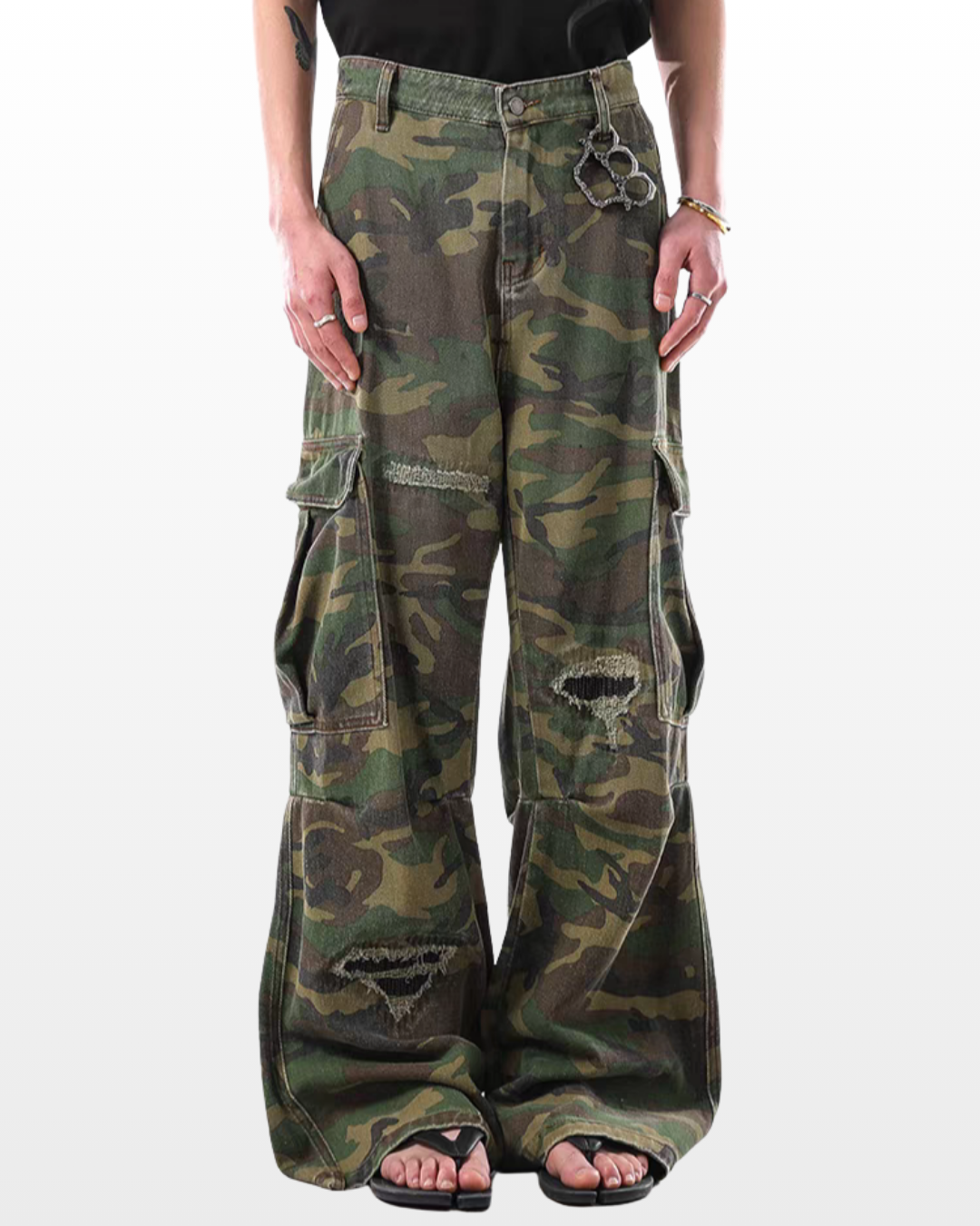Destroyed Camo Utility Pants – Ninety-nine