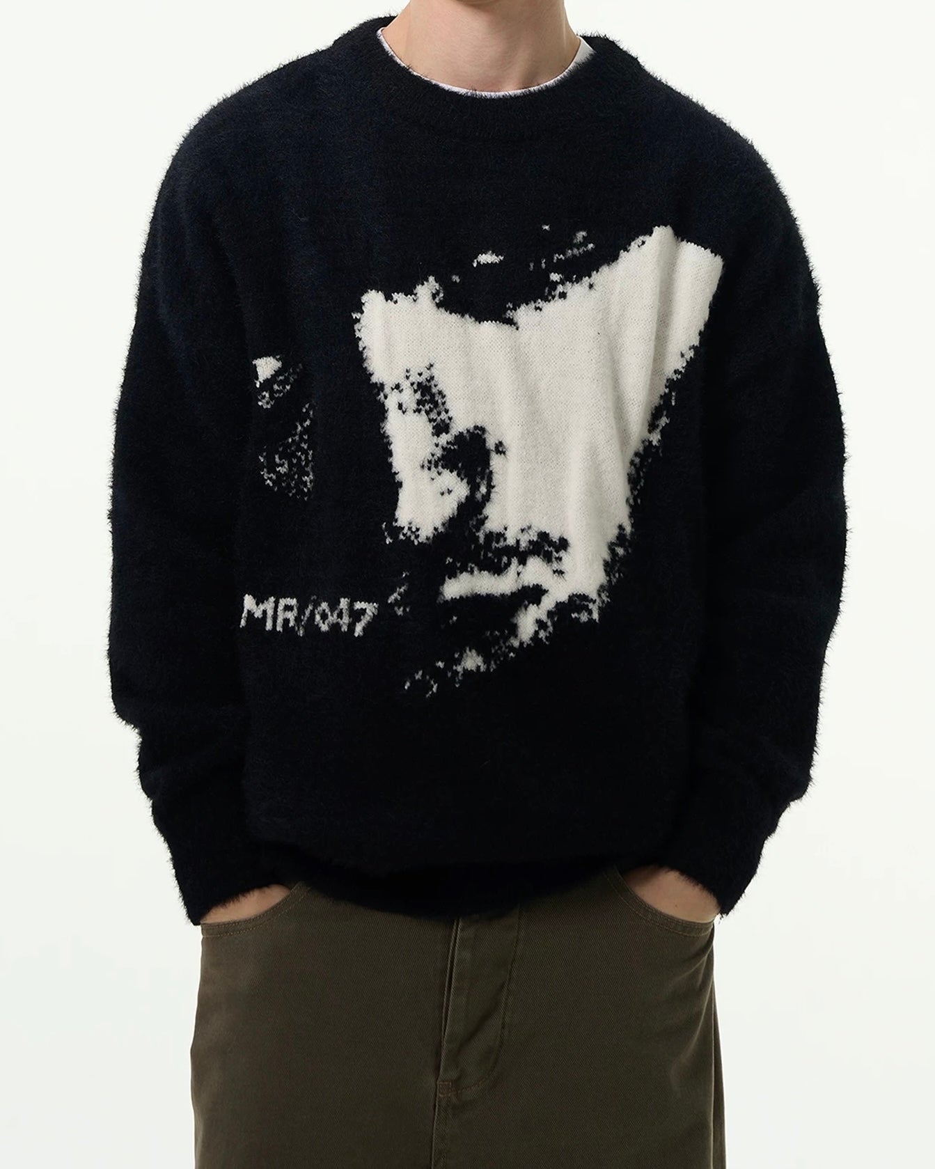 【公式正規品】ninety-nine Portrait Rib Knit Shadow Portrait Knit – Ninety-nine