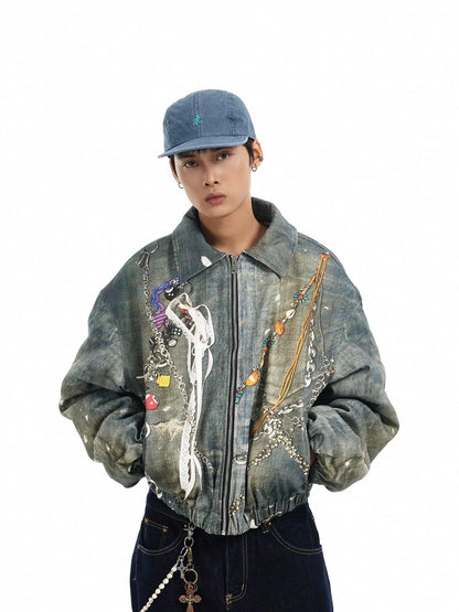 【一部即納】Jewelry Denim Jacket