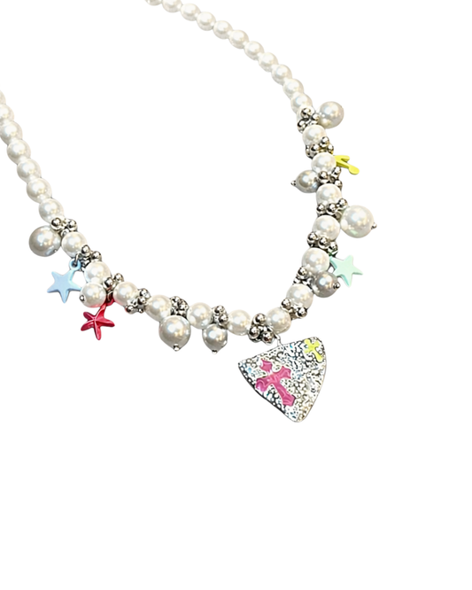 Pearl Star Cross Necklace