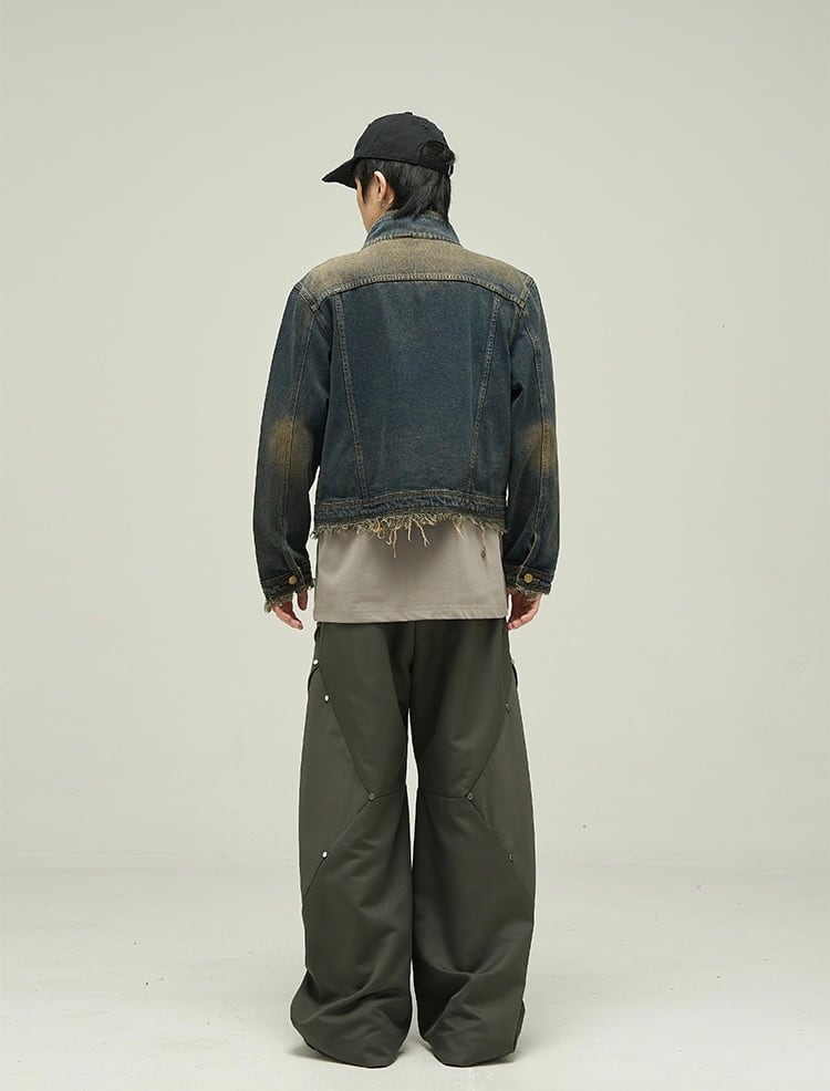 Hem cut design denim jacket