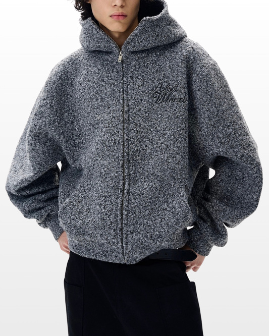 Embroidery Fleece Zip Jacket