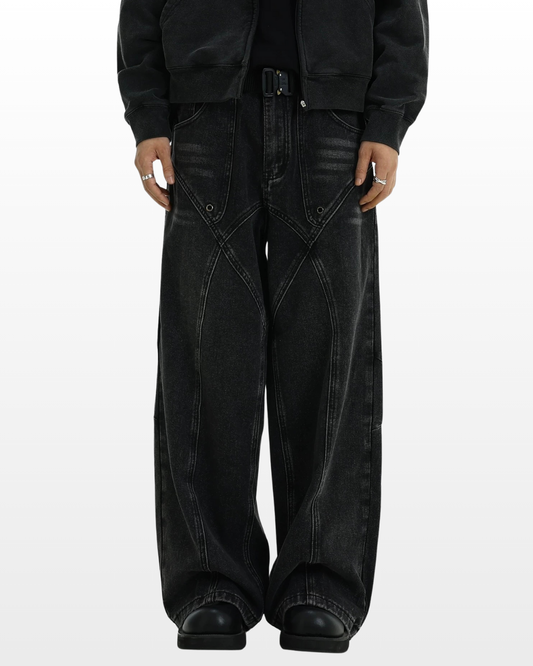 Panel Design Wide Denim