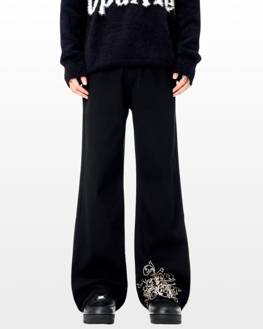 embroidered loose denim