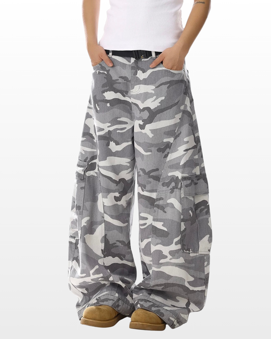 Camo Cargo Wide Pants