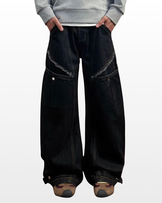 Frayed Line Cargo Jeans