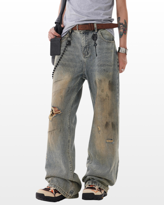 Rust Fade Wide Jeans