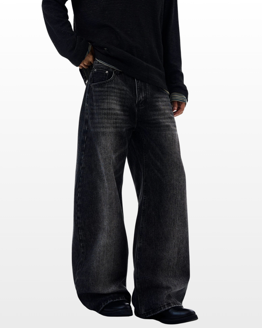 Black Fade Wide Jeans