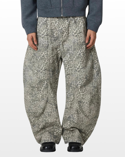 Leopard Wide Cargo Pants