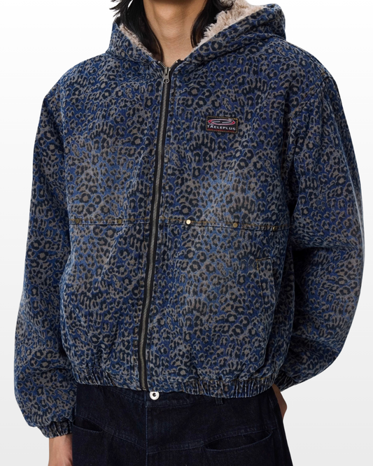 Leopard Fleece Lined Jacket