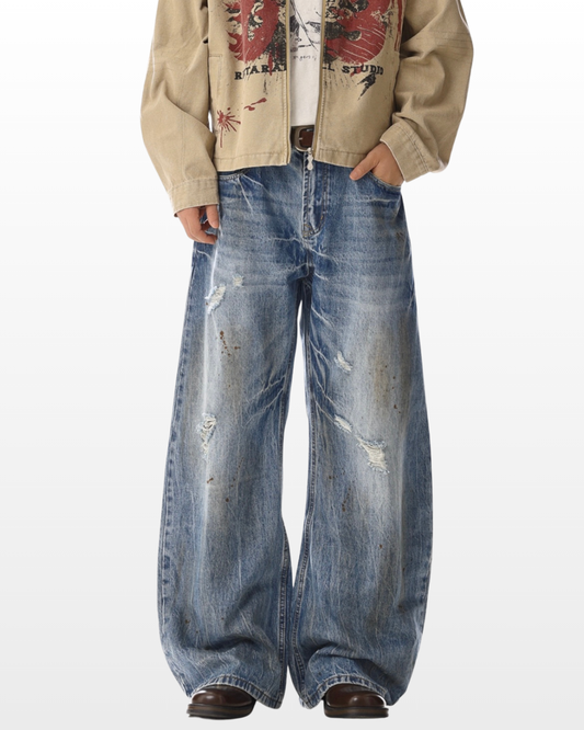 Vintage Wide Damage Denim