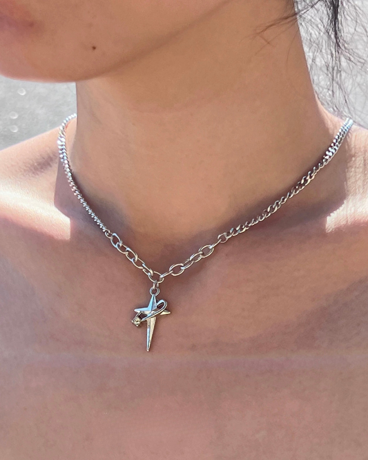 Spike Cross Necklace