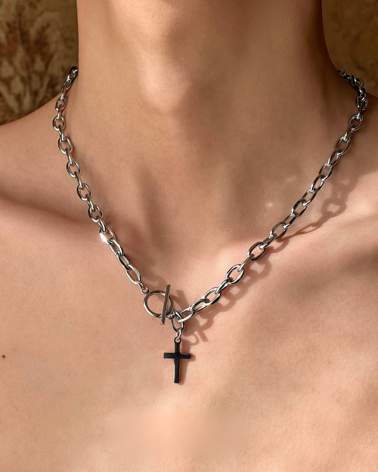 Raw Cross Necklace