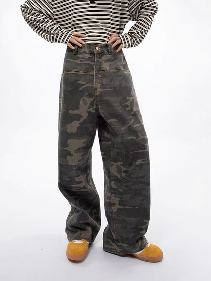 【即納】Double waist camouflage Bottoms