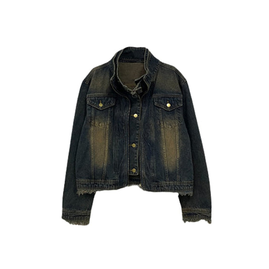 Hem cut design denim jacket