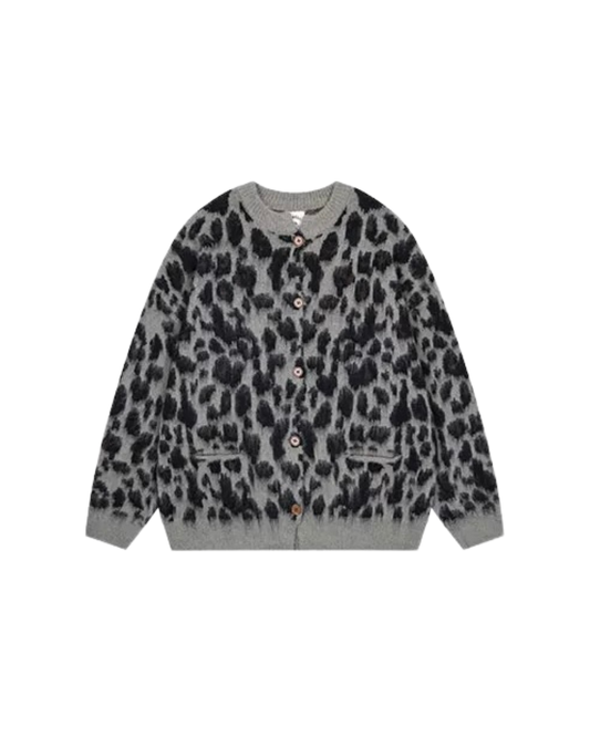 Blur Leopard Knit Cardigan
