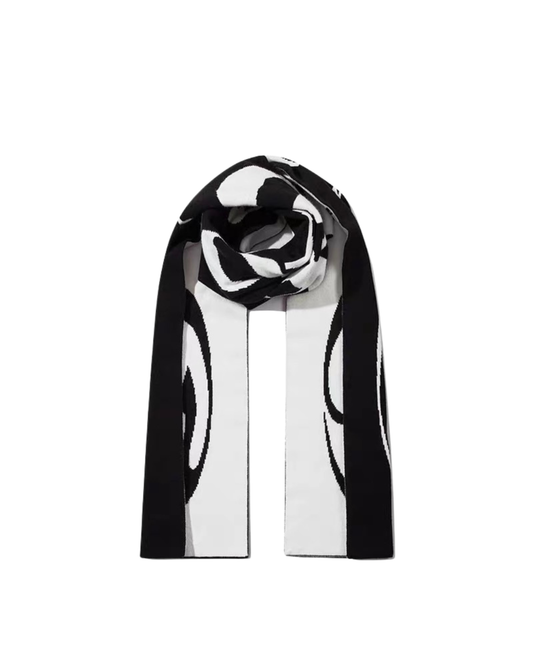 Monochrome Spiral Jacquard Scarf
