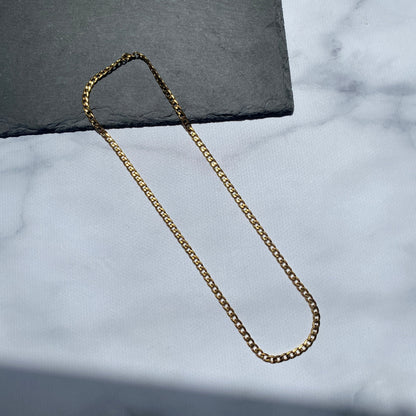 Gold Flat Chain Necklace