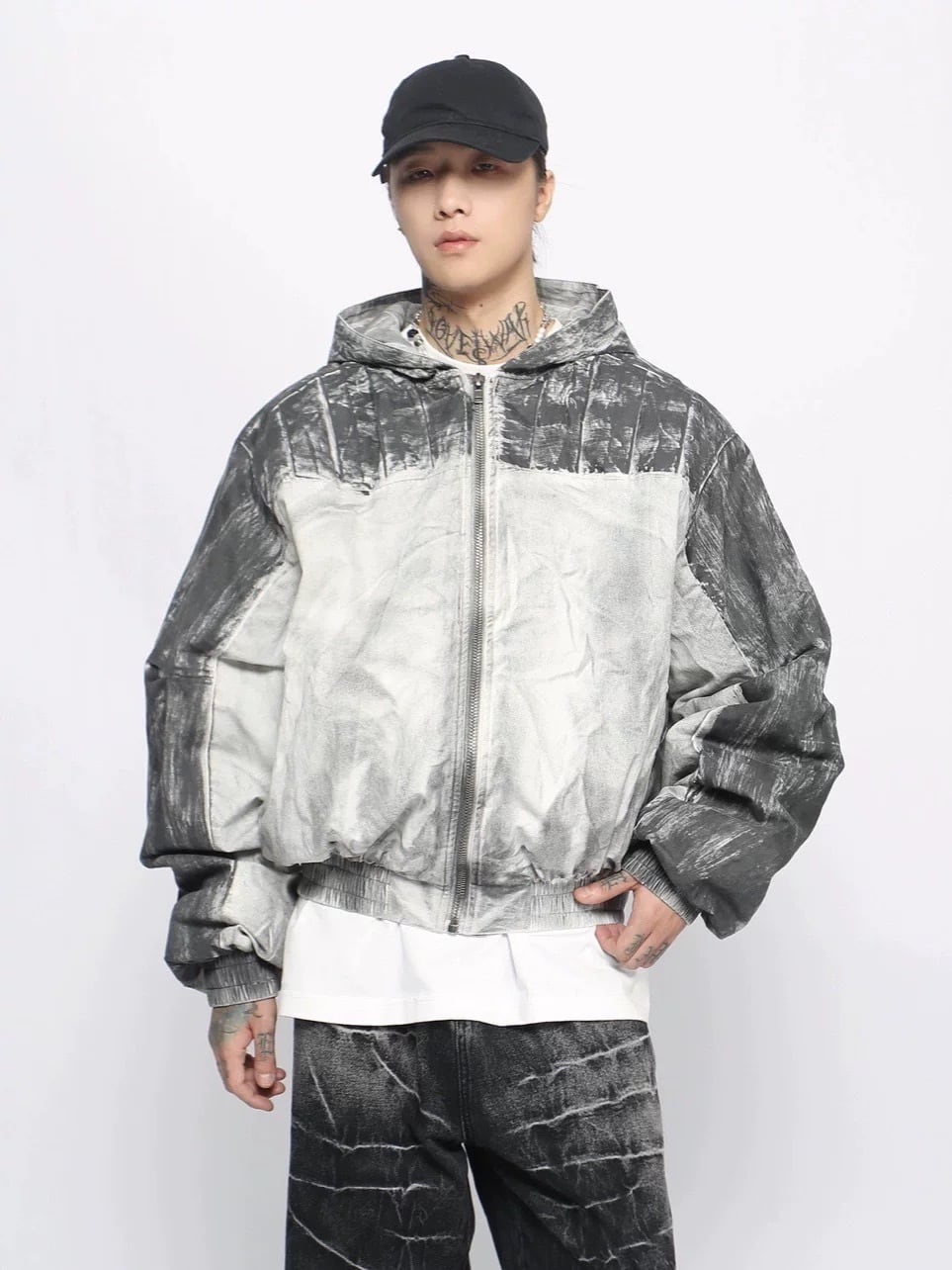 Gray dirt hood jacket