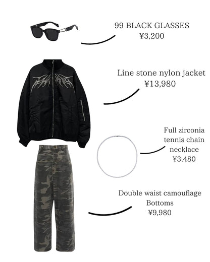 【即納】Line stone nylon jacket