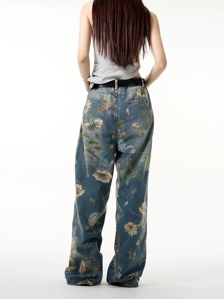 floral embroidery denim