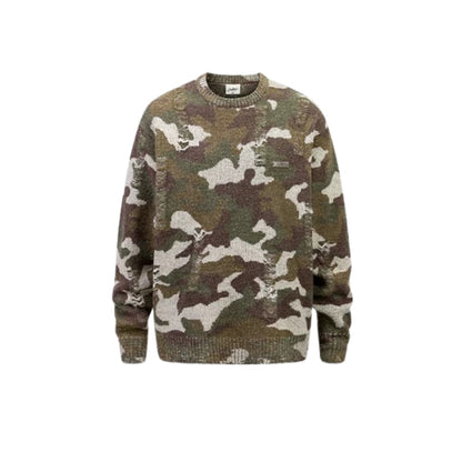 camo damage knit