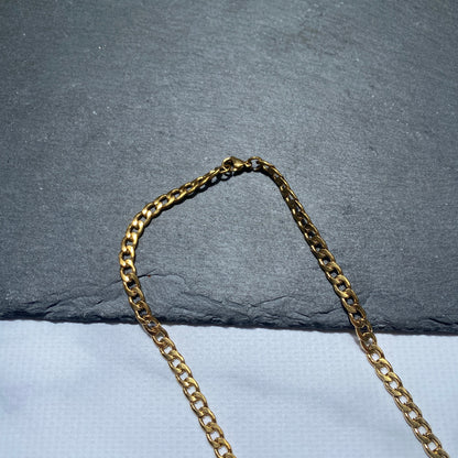 Gold Flat Chain Necklace