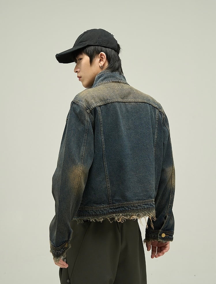 Hem cut design denim jacket