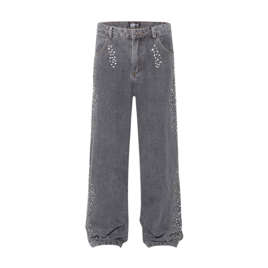 Crystal Embellished Grey Jeans