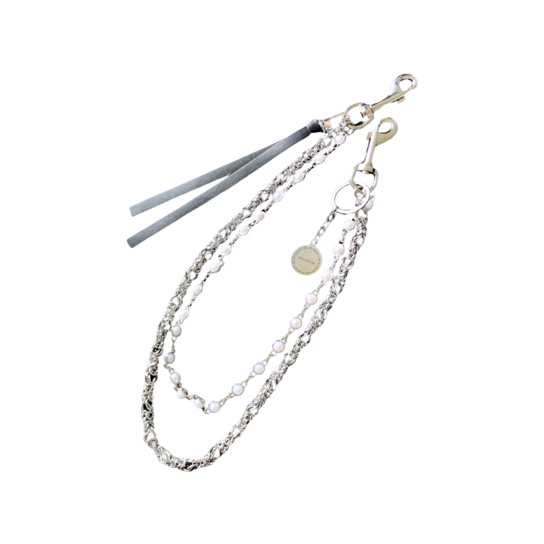 Silver Pearl Wallet Chain