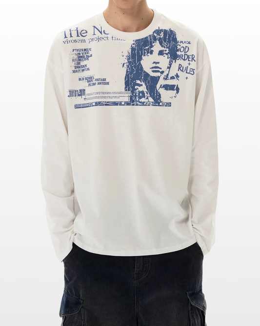 Portrait Graphic Long Sleeve Tee