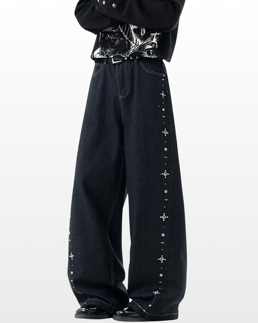 Cross Stud Wide Denim