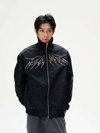 【即納】Line stone nylon jacket