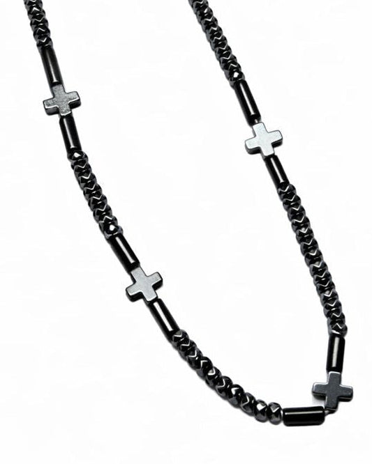 ALL BLACK CROSS NECKLACE