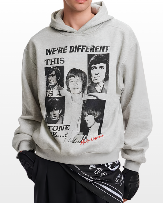Different Faces Graphic Hoodie