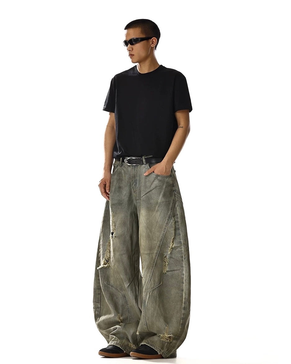 Destroyed Wide Denim – Ninety-nine