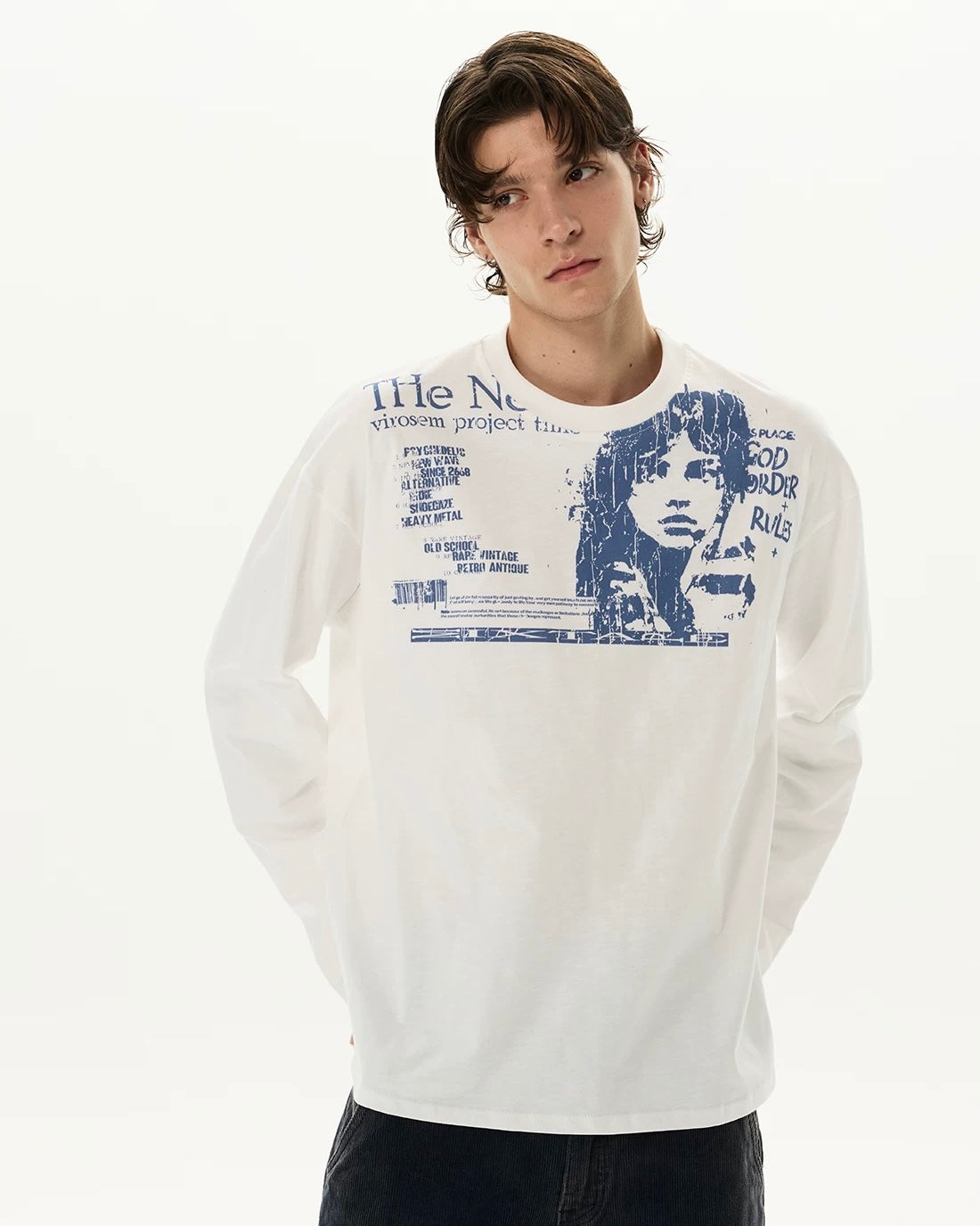 Portrait Graphic Long Sleeve Tee – Ninety-nine