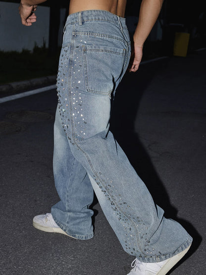 Crystal Embellished Blue Jeans