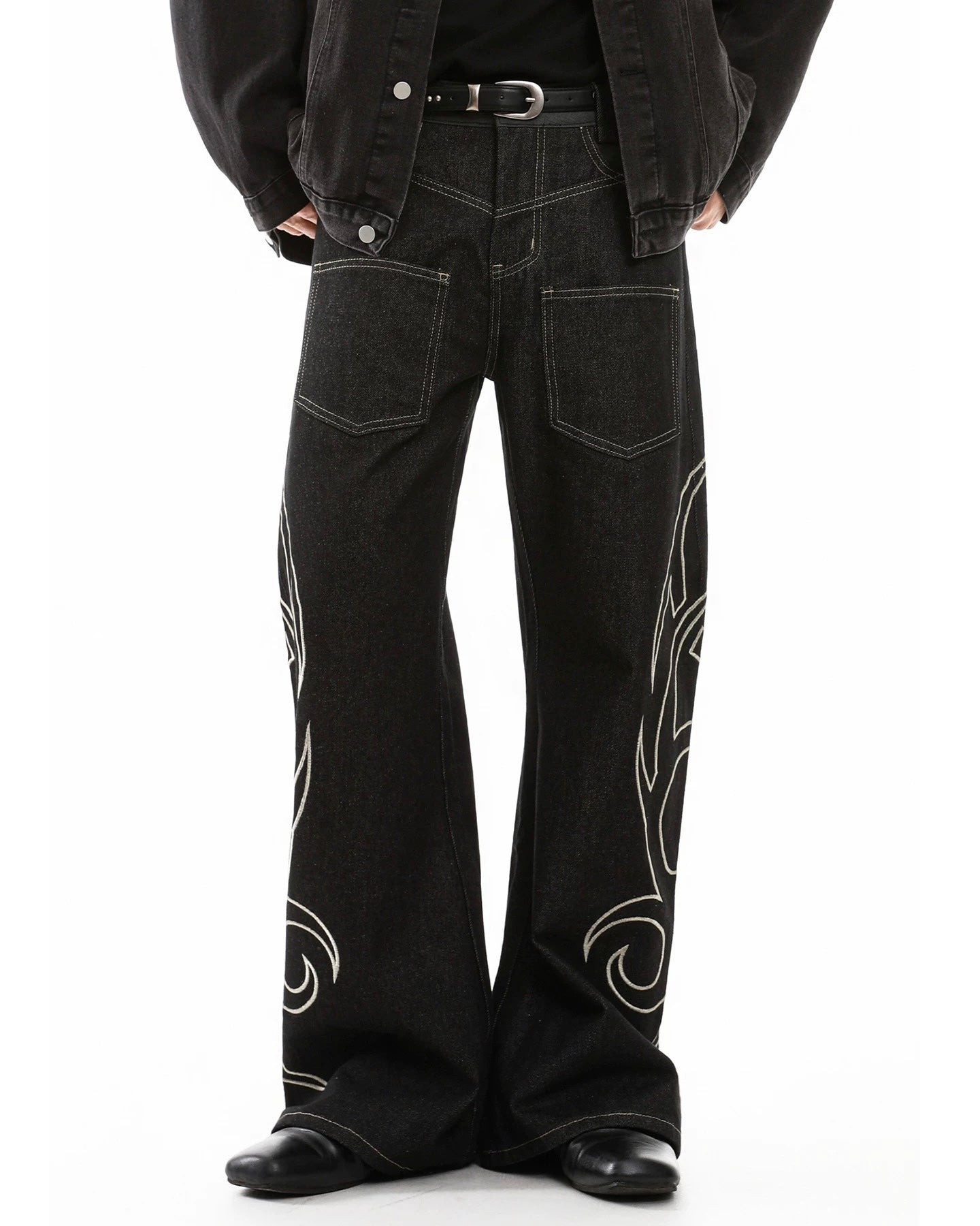 Tribal Stitch Baggy Jeans – Ninety-nine