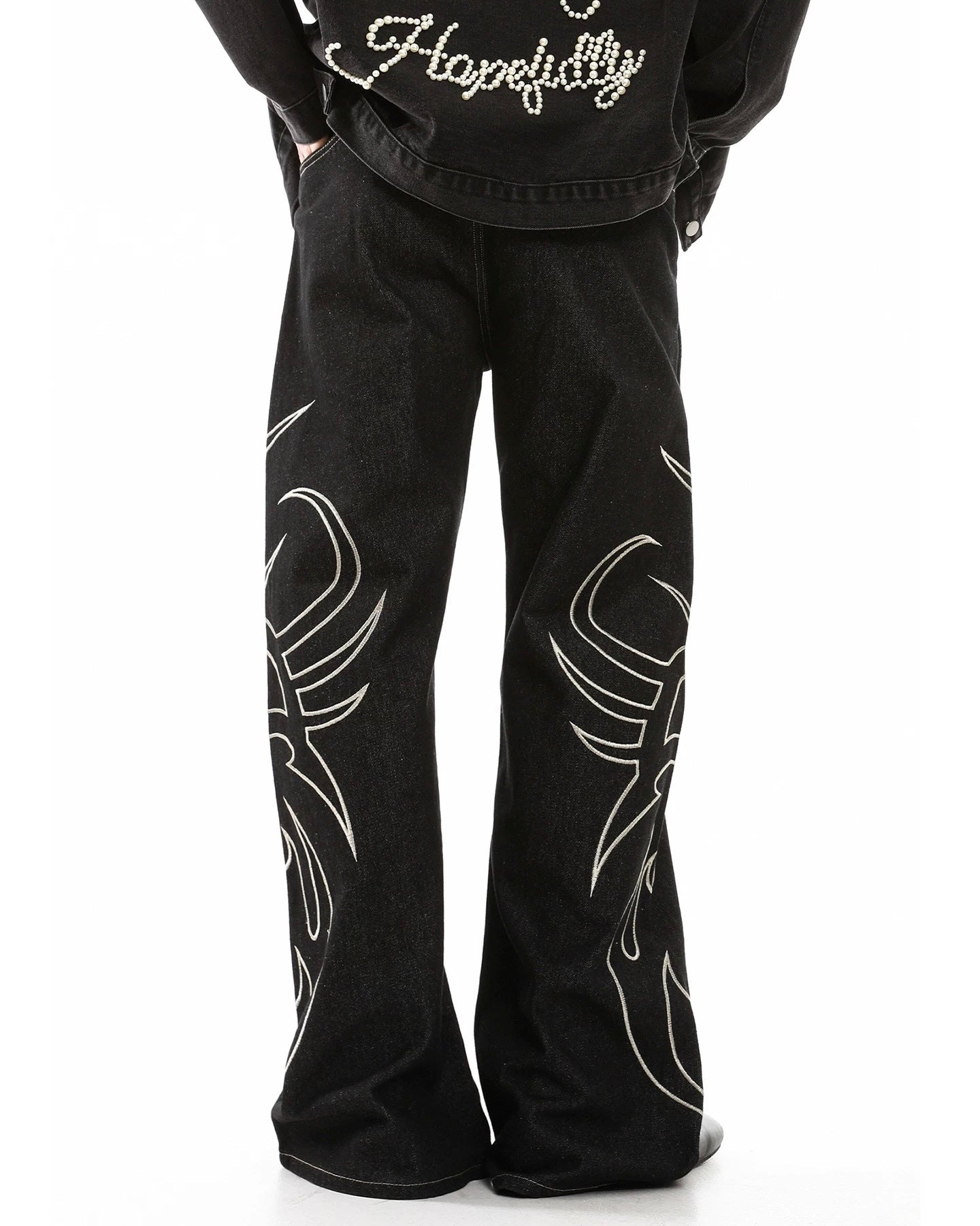 Tribal Stitch Baggy Jeans – Ninety-nine