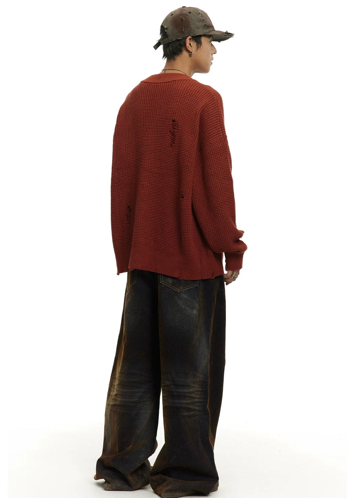 Earthy Tone Rugged Red Knit