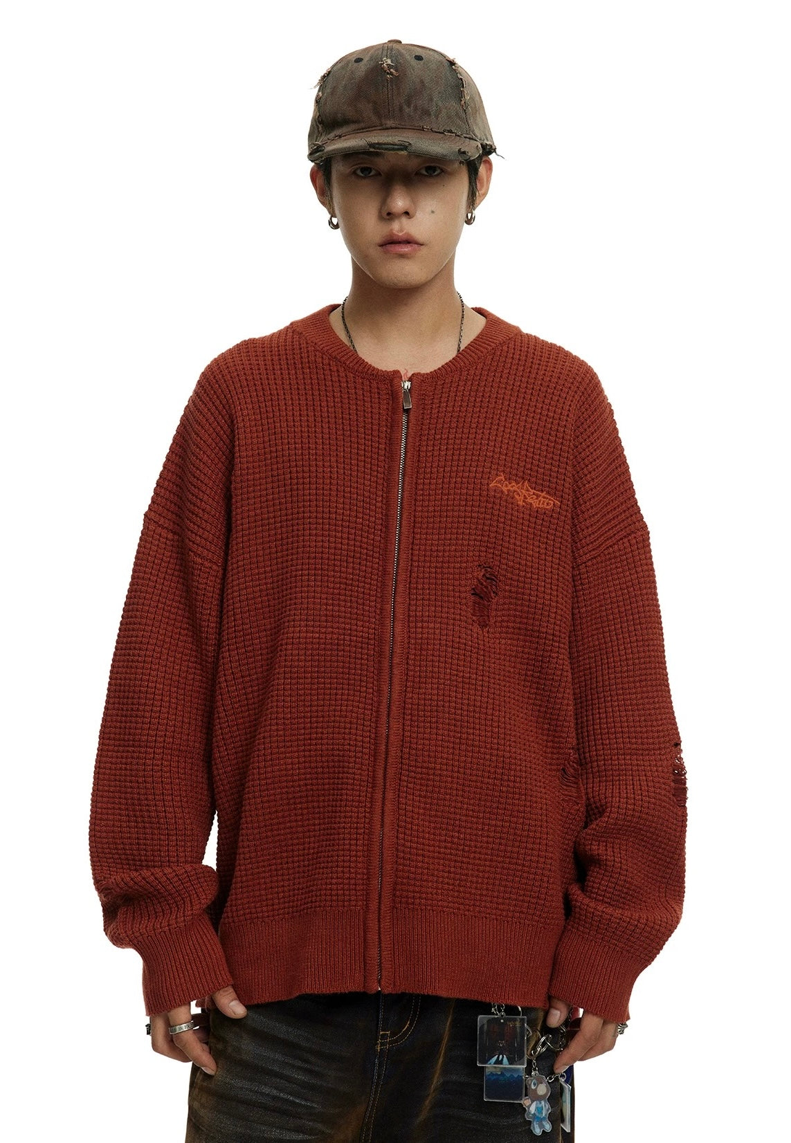 Earthy Tone Rugged Red Knit