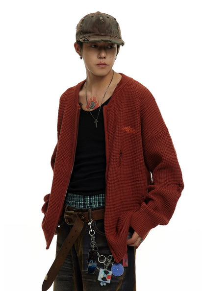 Earthy Tone Rugged Red Knit