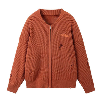 Earthy Tone Rugged Red Knit