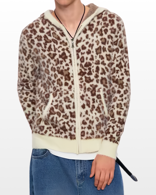 Leopard Zip Hoodie
