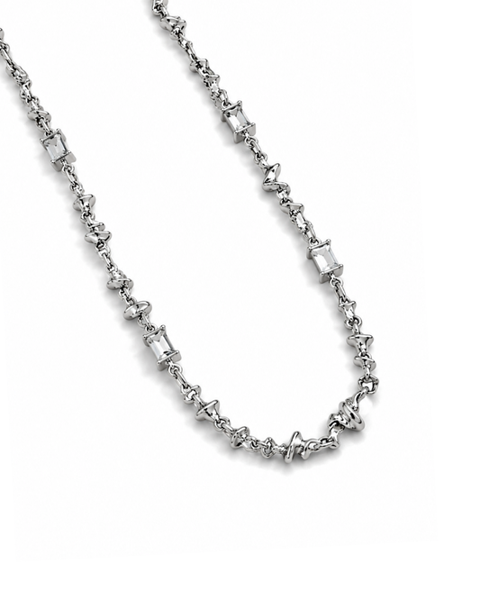 Crushed Silver Necklace