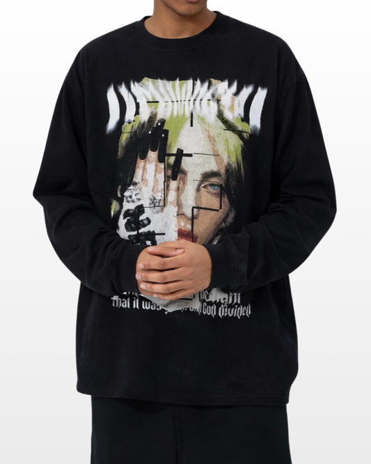 Distorted Face L/S Tee