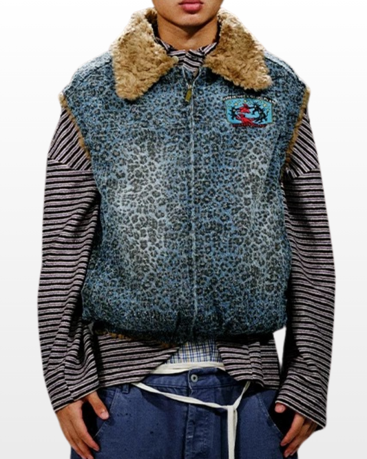 Leopard Clash Vest