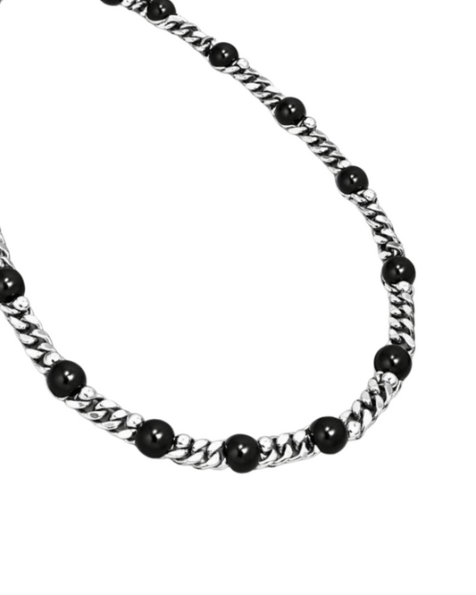 black Pearl mix chain necklace