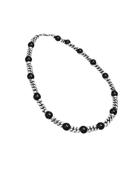 black Pearl mix chain necklace